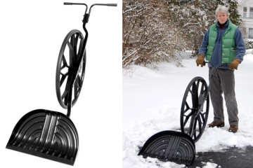 La pala da neve con ruota