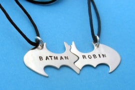 Ciondolo Batman+Robin collana-batman-e-robin