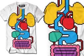 La maglietta anatomica Pixel maglietta-organi-pixel