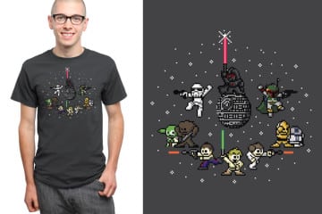 Maglietta Star Wars Natale in 8-bit