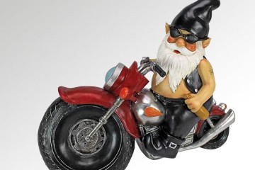 Gnomo biker da giardino