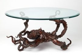 Tavolino Piovra in bronzo tavolino-piovra