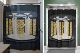 La tenda da doccia con teletrasporto tenda-da-doccia-star-trek