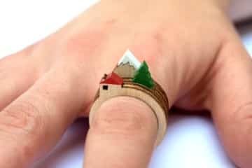 Anelli con paesaggi 3D