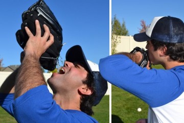 Il guanto da baseball fiaschetta