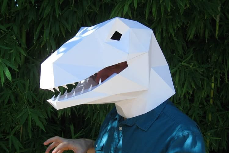 maschera-velociraptor-di-carta