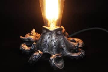 Lampada steampunk polipo