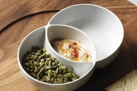 Tre ciotole in una ciotola-tripla