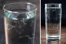 Bicchiere d'acqua bicchiere-molecole-h2o