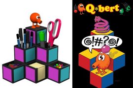 Q*bert portapenne desk-organizer-qbert