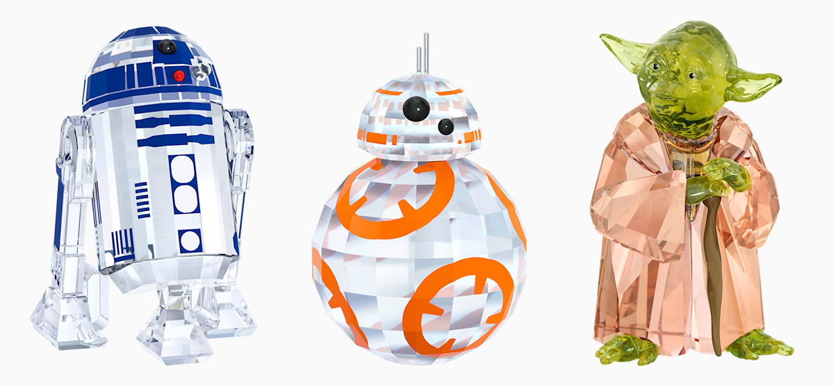 Swarovski Star Wars - R2-D2, BB-8 e Yoda