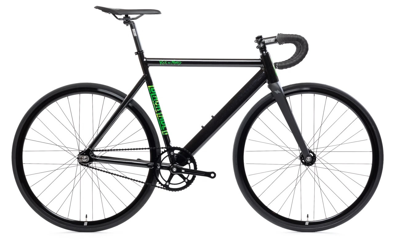 Bicicletta scatto fisso Rick and Morty (nera)