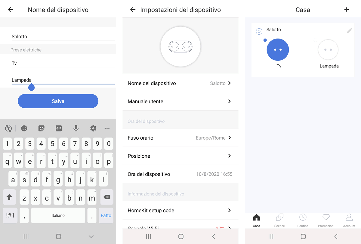 Meross App - Impostazione dispositivi