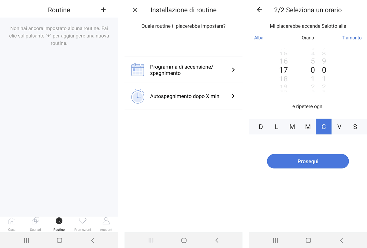 Meross App - Creazione routine