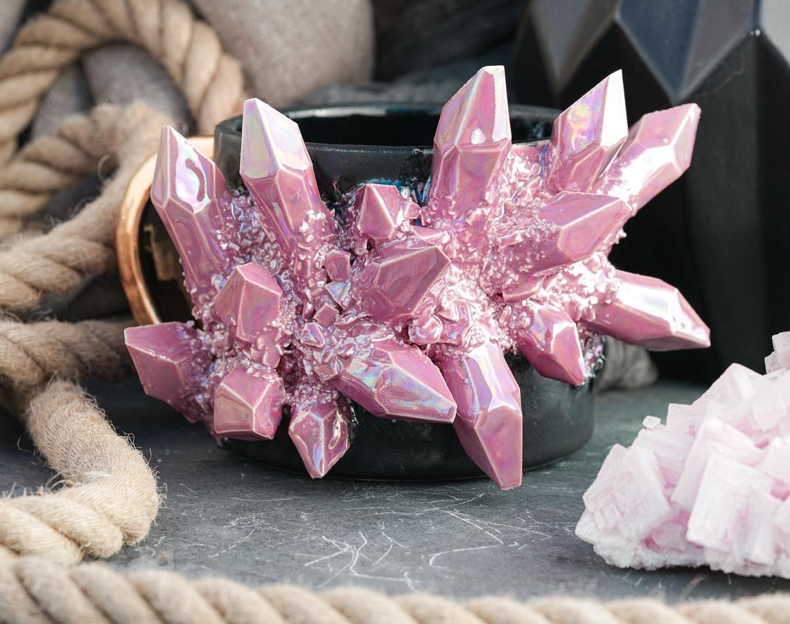 Mug con cristalli (rosa)
