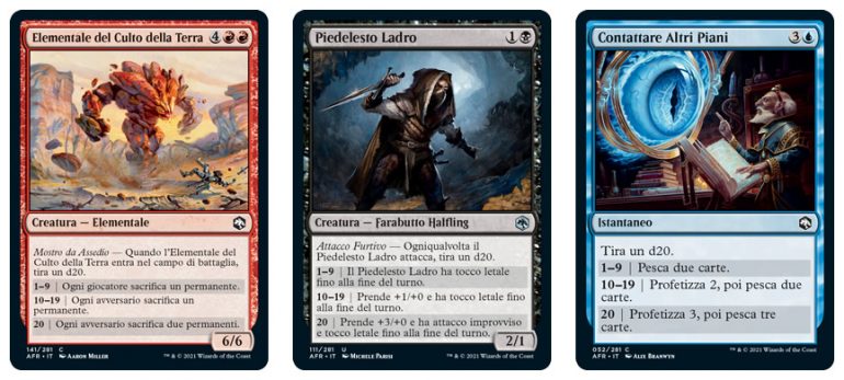 Forgotten Realms - Carte con lancio dado da 20