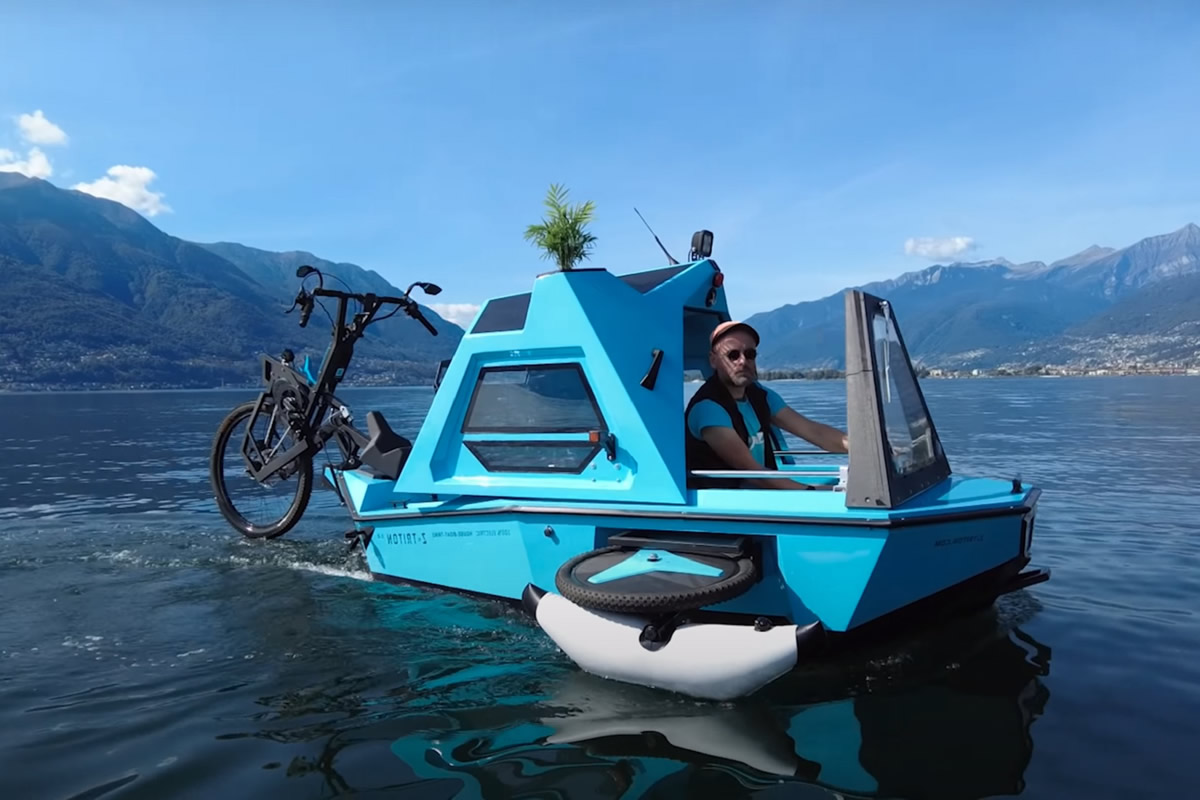 E-bike anfibia con camper