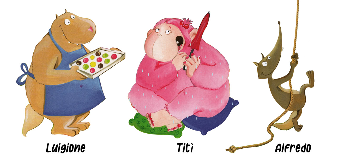 Lupo cartone animato - I personaggi (Luigione, Titì e Alfredo)