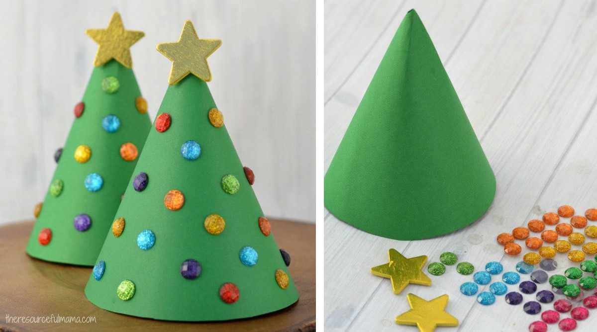 Alberi di Natale con coni di carta