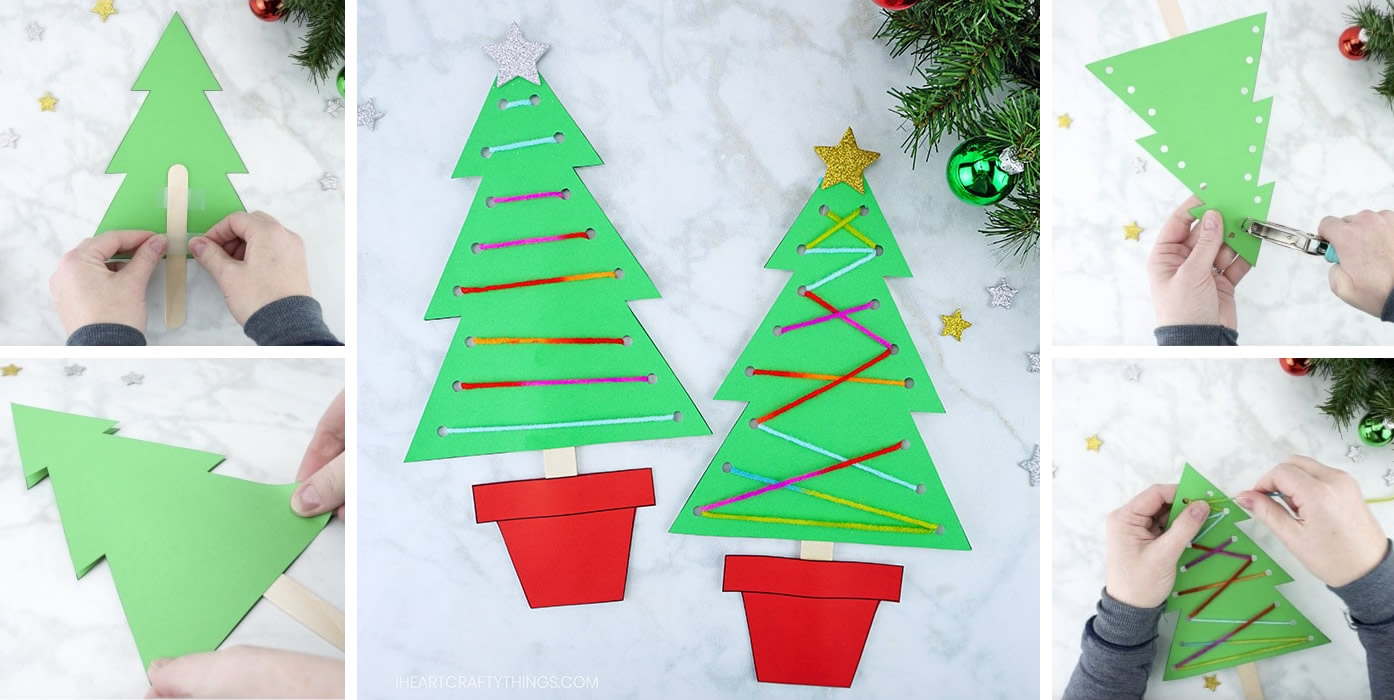 Lavoretto Albero di Natale per motricità fine