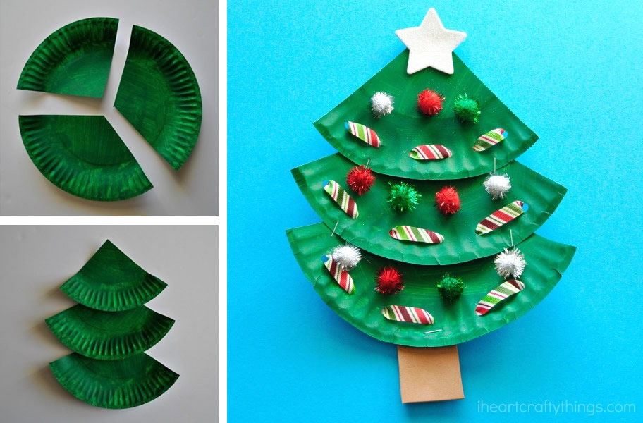 Albero di Natale con piatto di carta
