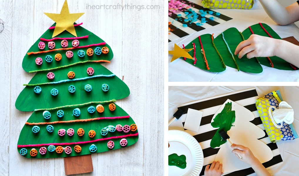 Albero di Natale decorato con ruote di pasta