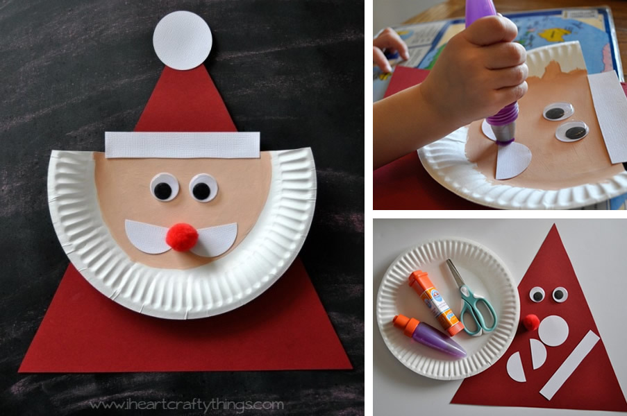 Babbo Natale con piatto di carta
