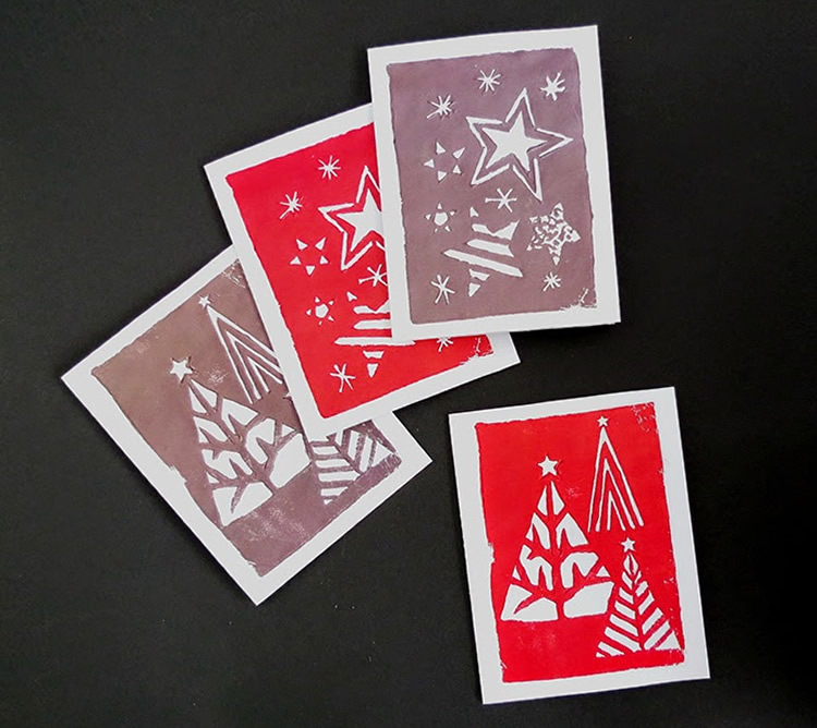 Biglietto di Natale con stencil