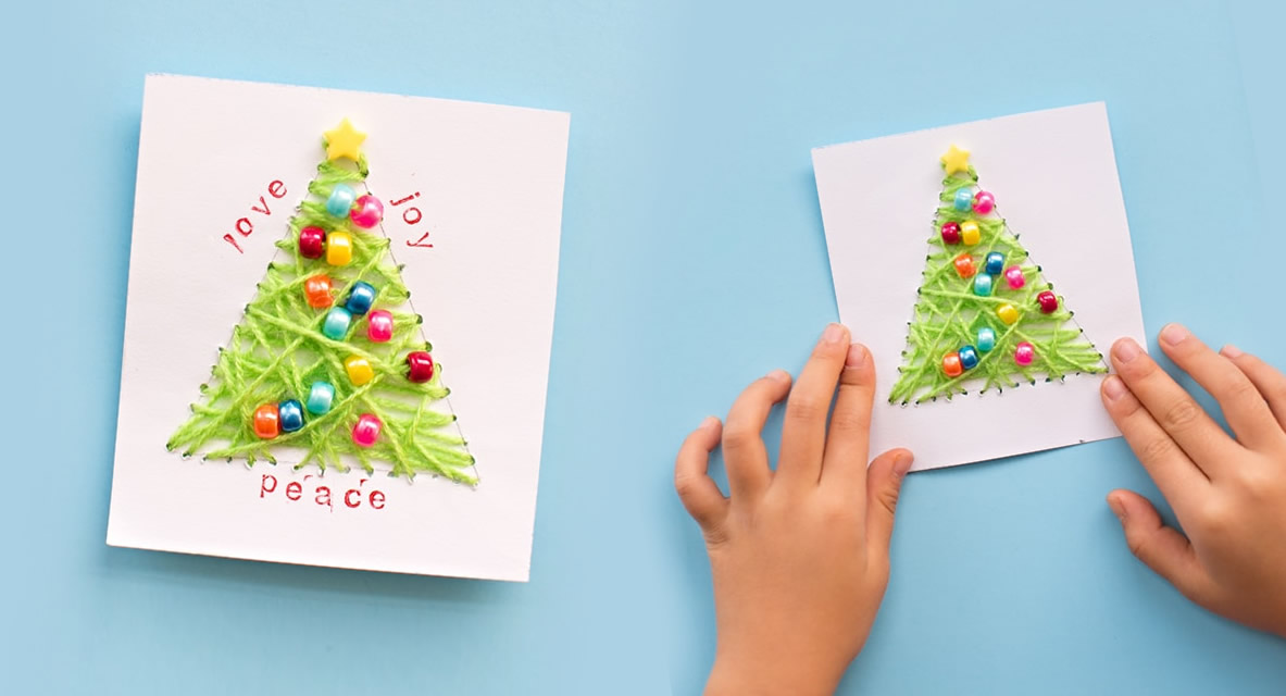 Biglietto di Natale String Art