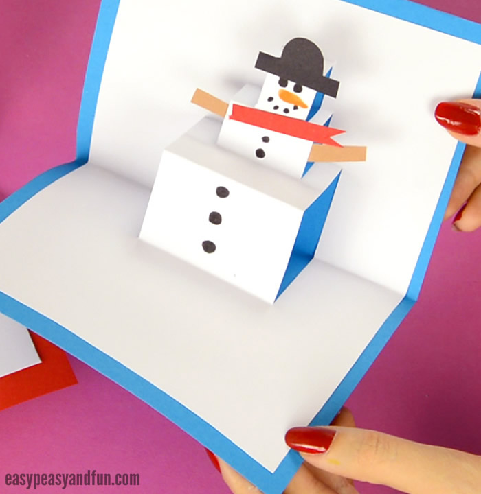 Biglietto di Natale pop-up con pupazzo di neve