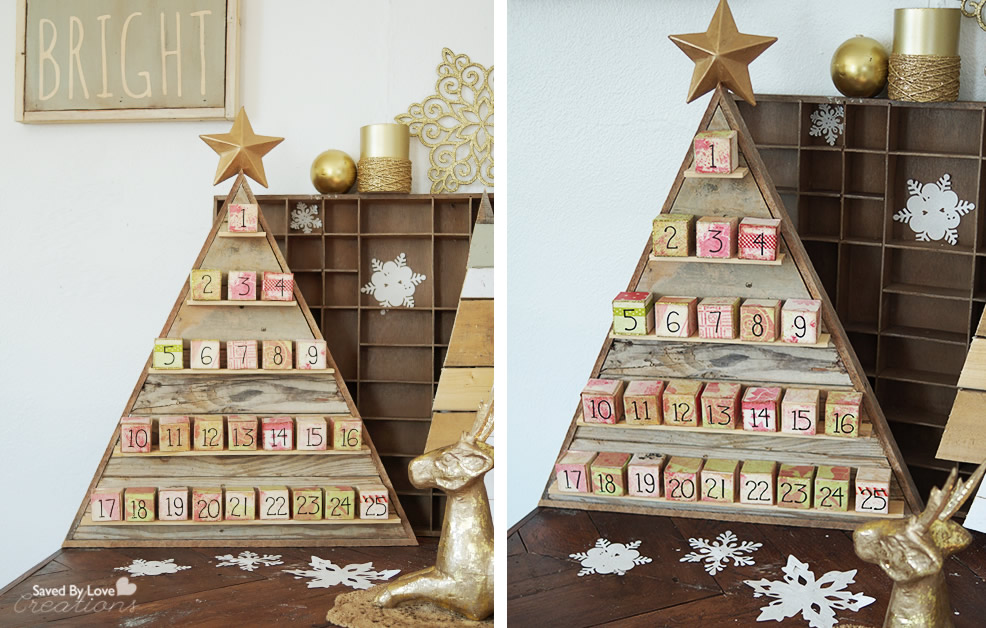 Albero di Natale con calendario dell'avvento fai da te