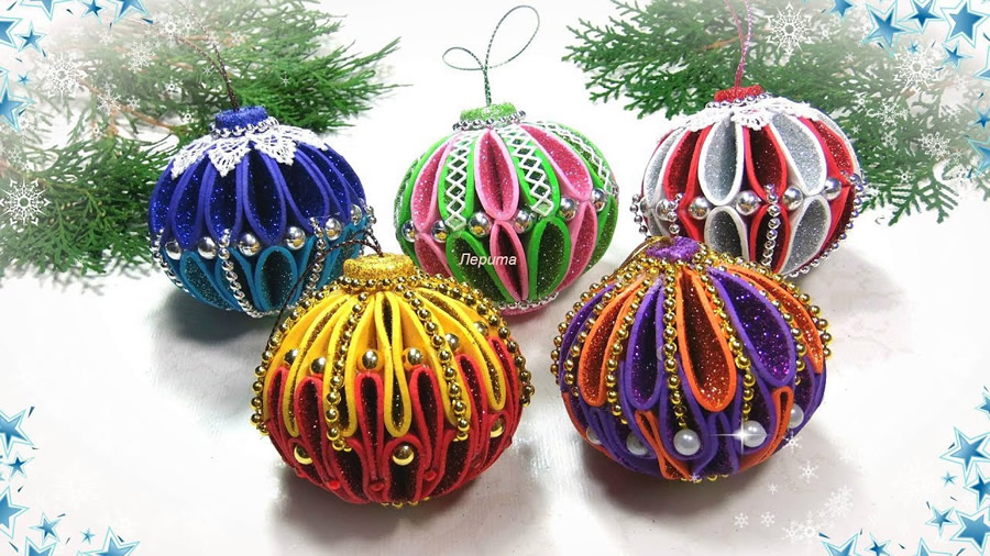 Palline di Natale con gomma crepla