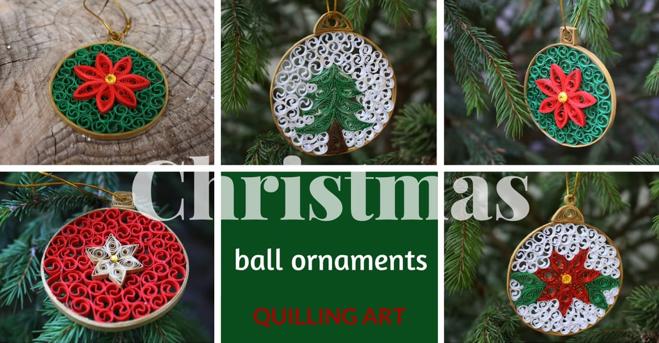 Palline di Natale in quilling
