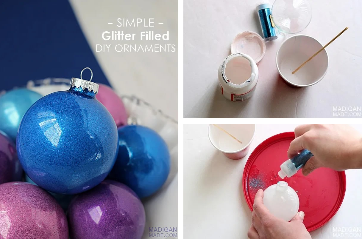 Palline di natale in vetro con glitter
