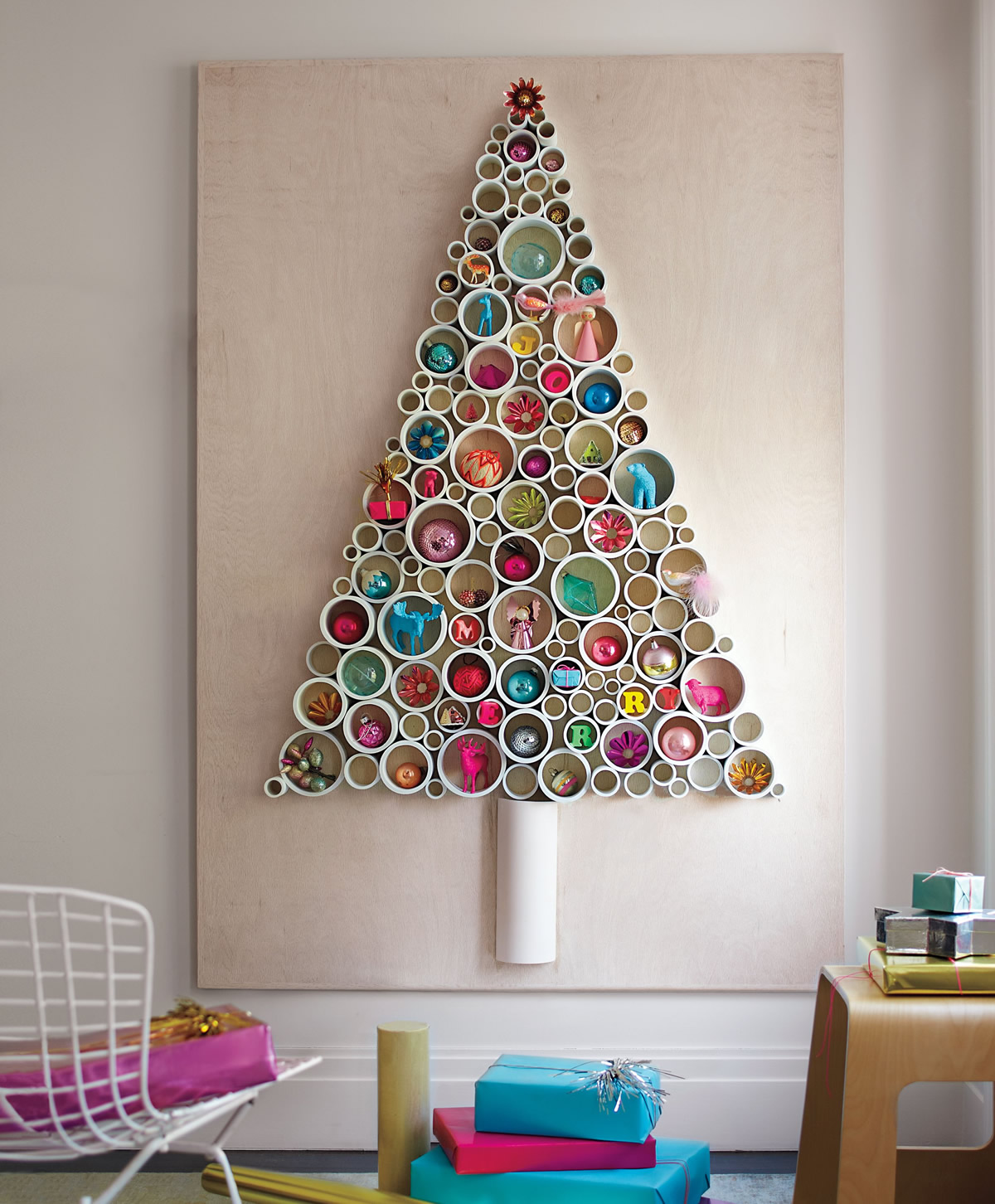 Albero di Natale con tubi in pvc