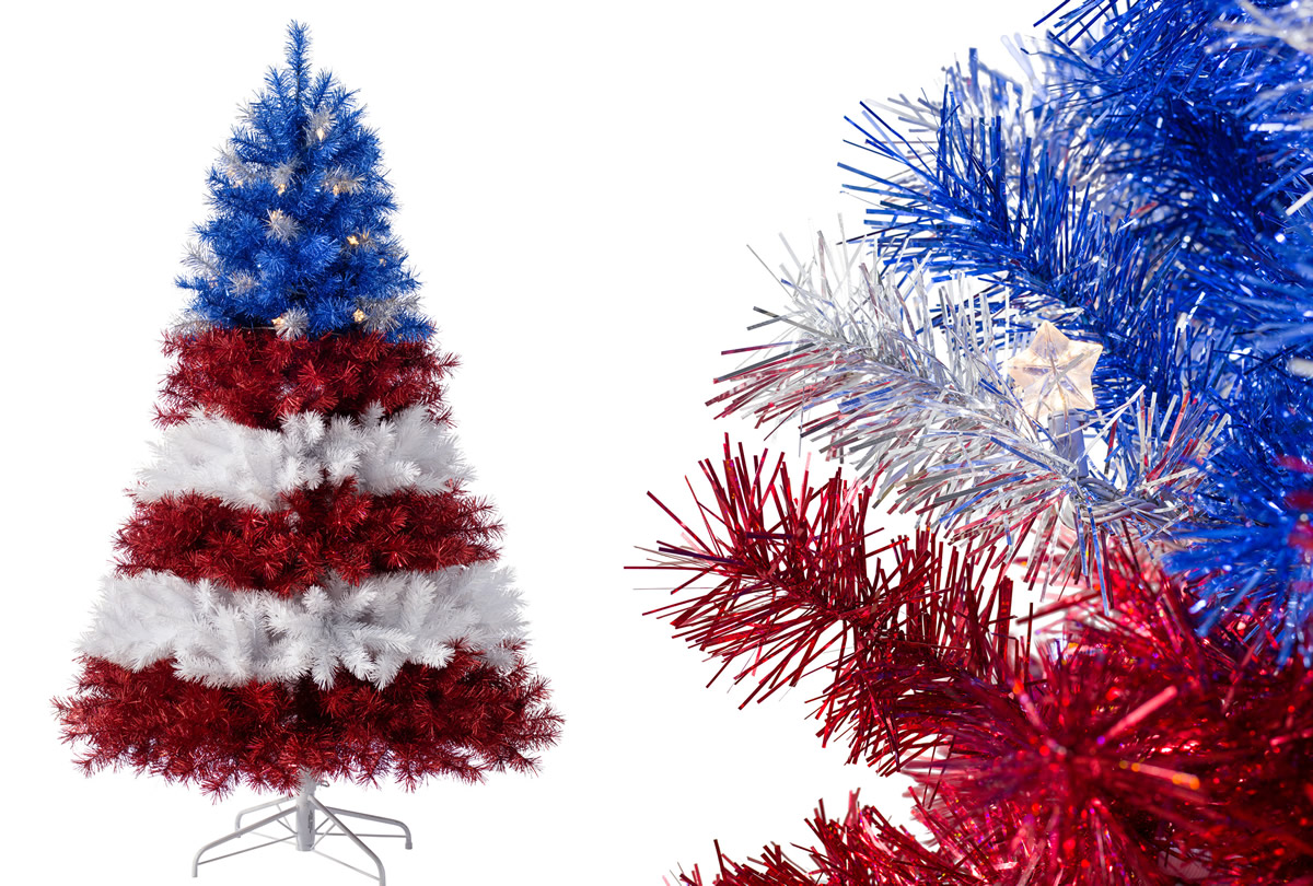 Albero di Natale a stelle e strisce