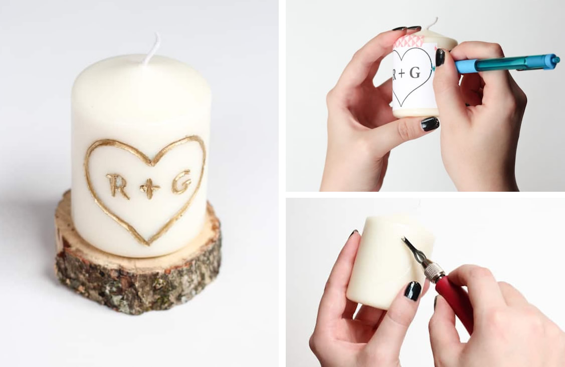 Candela di San Valentino personalizzata
