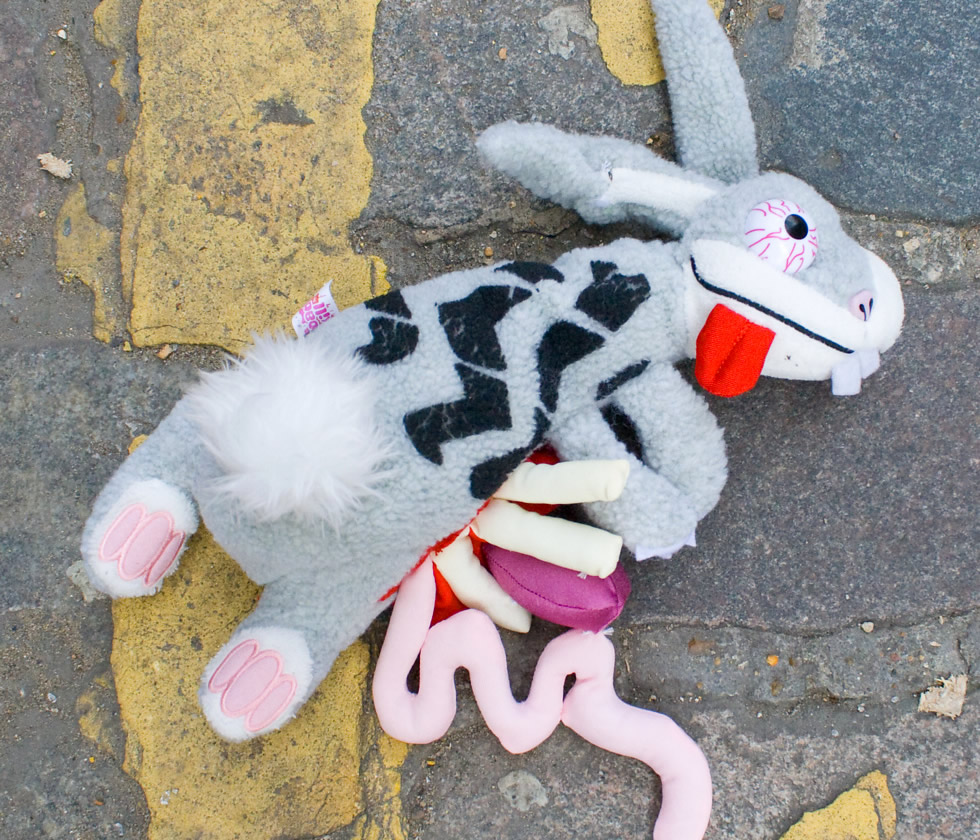 I peluche di animali investiti
