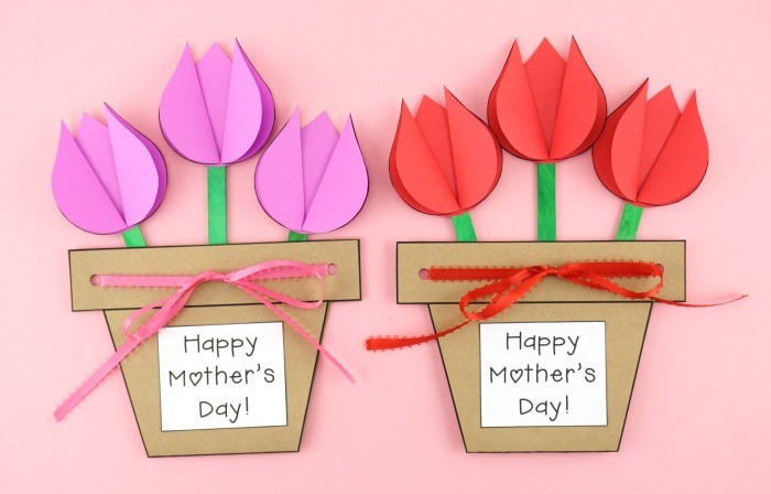 Biglietto di auguri vaso di tulipani