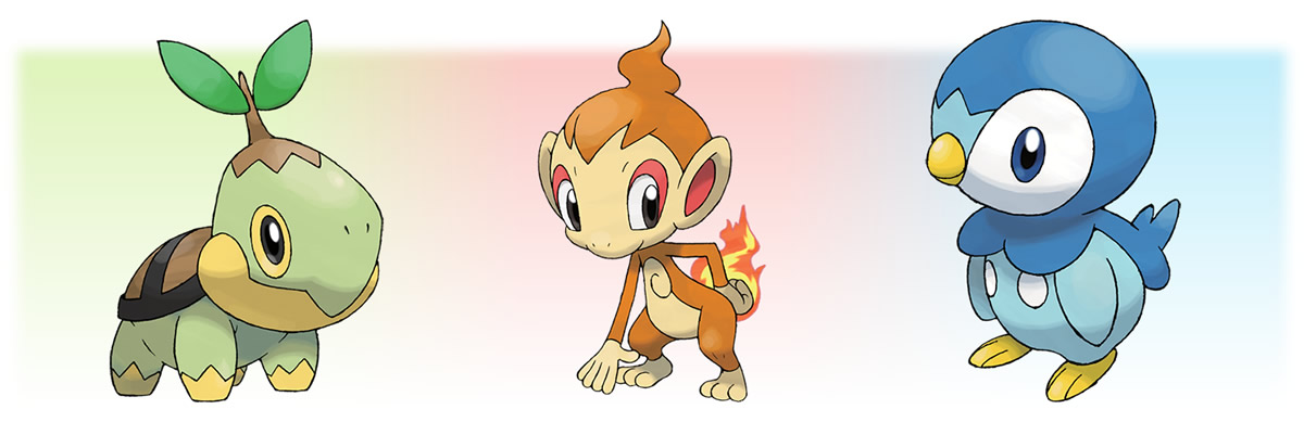 Pokemon starter g4 (Turtwig, Chimchar e Piplup)