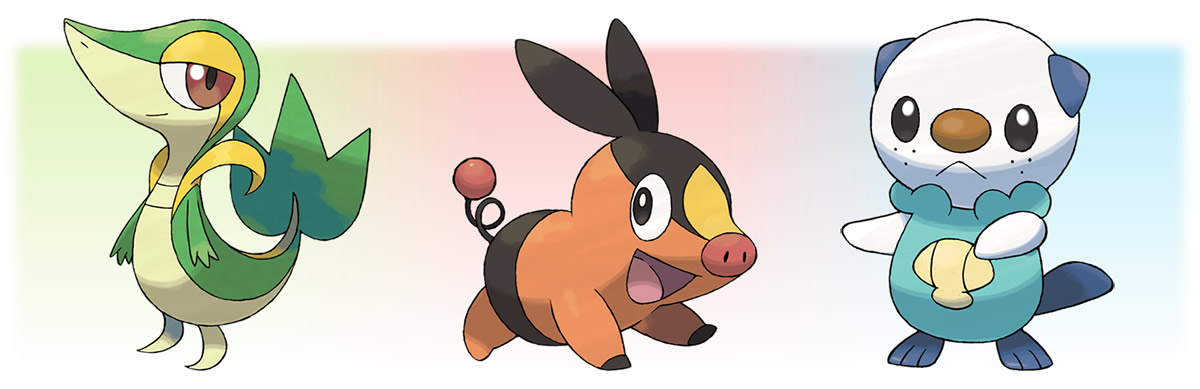 Pokemon starter g5 (Snivy, Tepig e Oshawott)