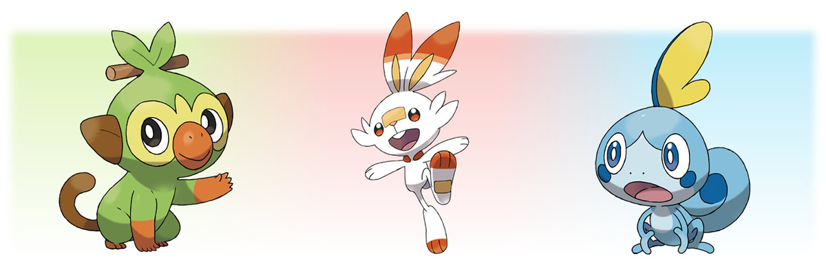 Pokemon starter g8 (Grookey, Scorbunny e Sobble)