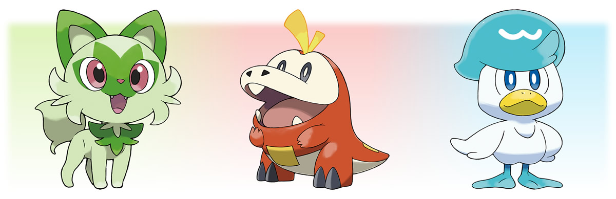 Pokemon starter g9 (Sprigatito, Fuecoco e Quaxly)