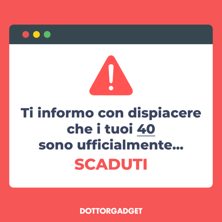 Frasi divertenti compleanno 50 anni (Ti informo con dispiacere che i tuoi 40 sono ufficialmente... SCADUTI)