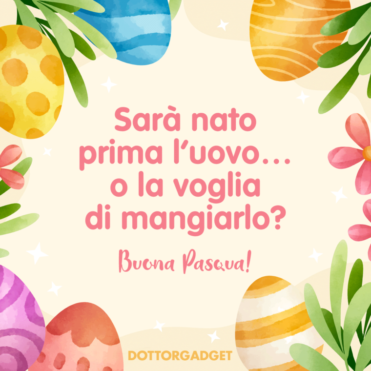 Auguri Pasqua divertenti (Sarà nato prima l'uovo... o la voglia di mangiarlo?)